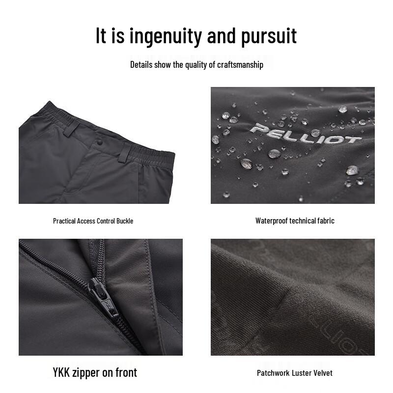 Pelliot Unisex Waterproof Windproof Fleece Lined Hiking Pants