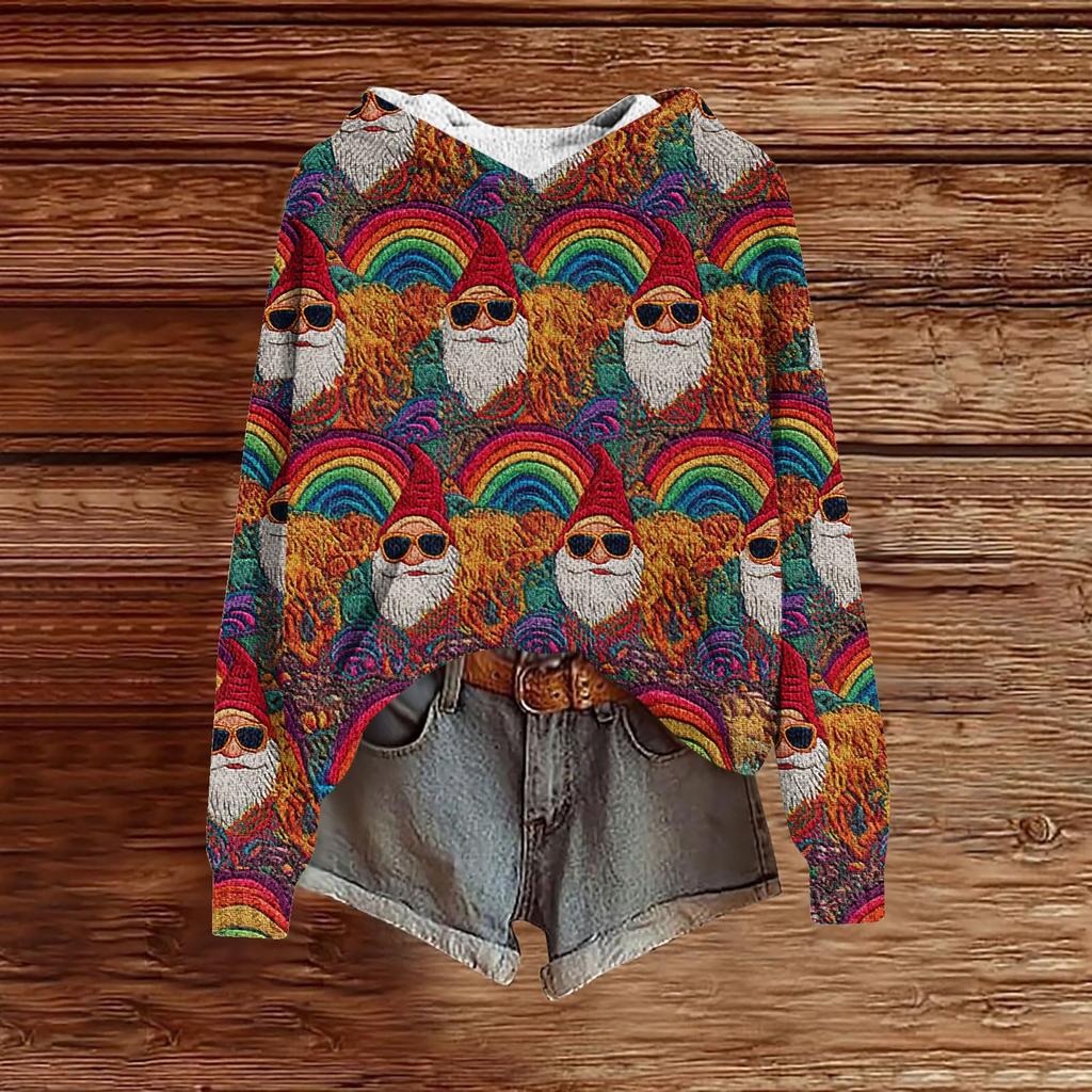 Sweatshirts For Women Knit Sweater Cute Shirt Fall Pullover Hooded Sweatshirt