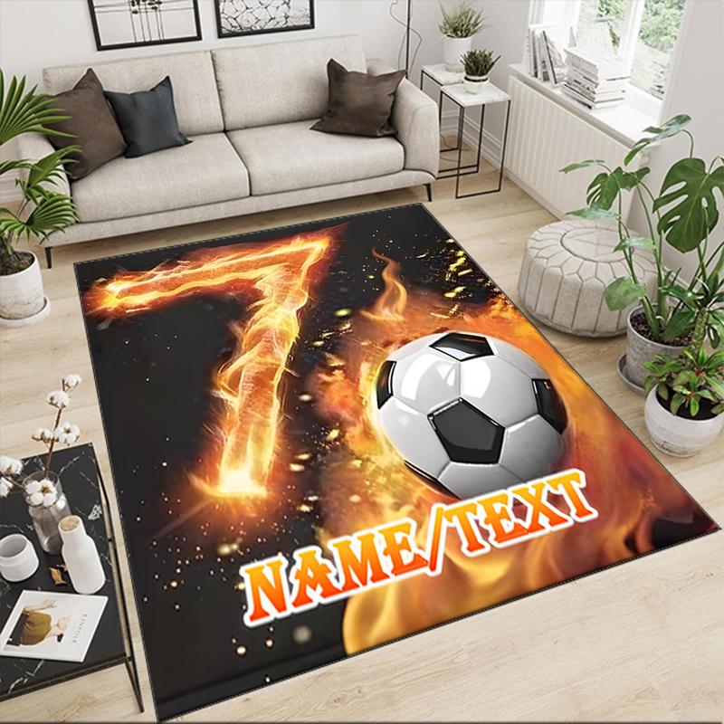 1PC Custom Name Soccer Seven" Theme Floor Mat Ideal for Living Room, Game Rooms, Office, Bedroom,Floor Mat Playful Design