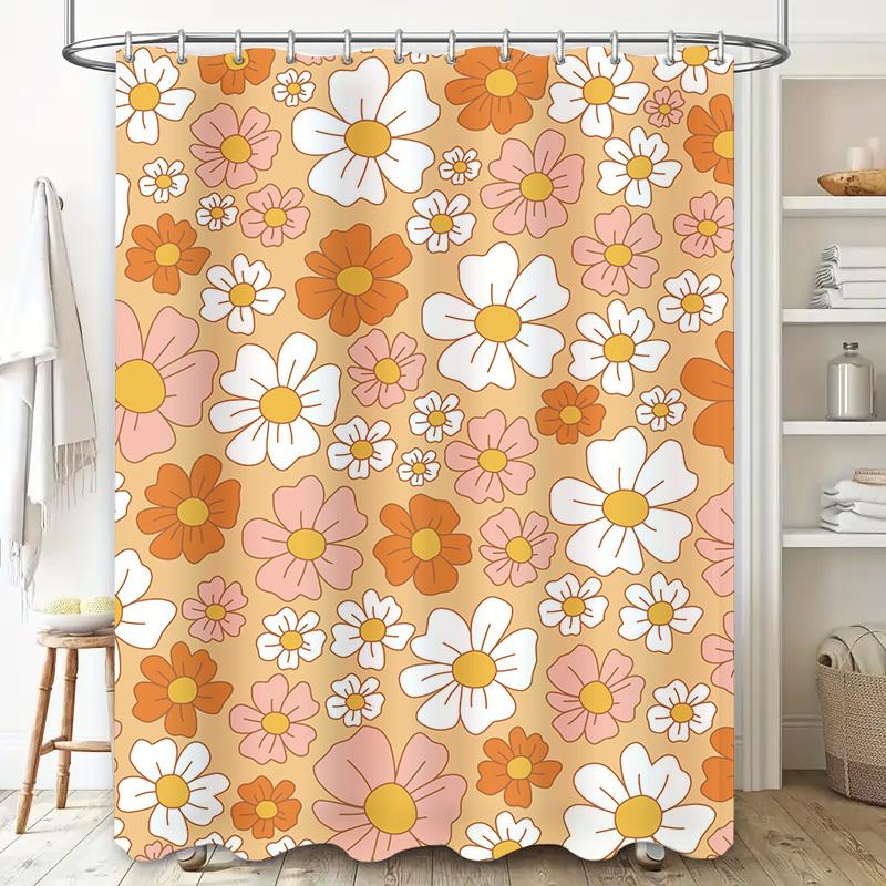 Vintage Mermaid Shower Curtain Bohemian Blue Coral Print Bathroom Decor Tiramisu Floral Design Waterproof Fabric Pink Purple Gre