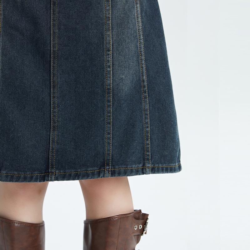 Μεγάλο μέγεθος γυναικεία τζιν φούστα Άνοιξη Autunm Vintage High Street Loose σε γραμμή Α μέση φούστα Casual Y2K Ρούχα