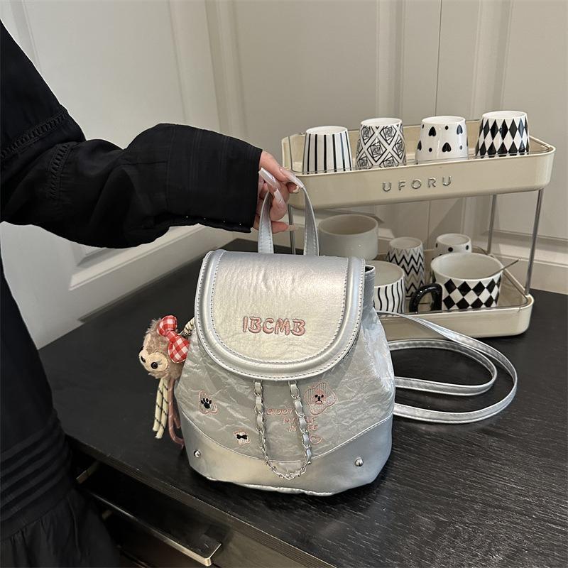 Today's Popular Polished Backpack Women's New Fashion College Style School Bag Summer Versatile Travel Backpack