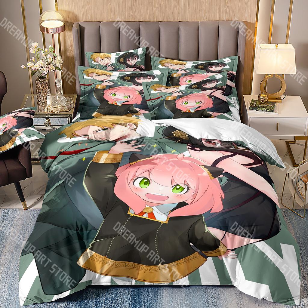 Fashion S-SPY Anya FAMILY Anime Bedding Set Single Twin Full Queen King Size Bed Set Kids Bedroom Duvetcover Sets Bed Sheet Set