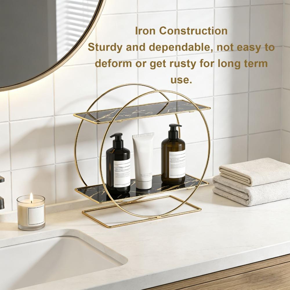 Iron Bathroom Counter Organizer 2 Tier Makeup Organizer  Cosmetics Toiletries