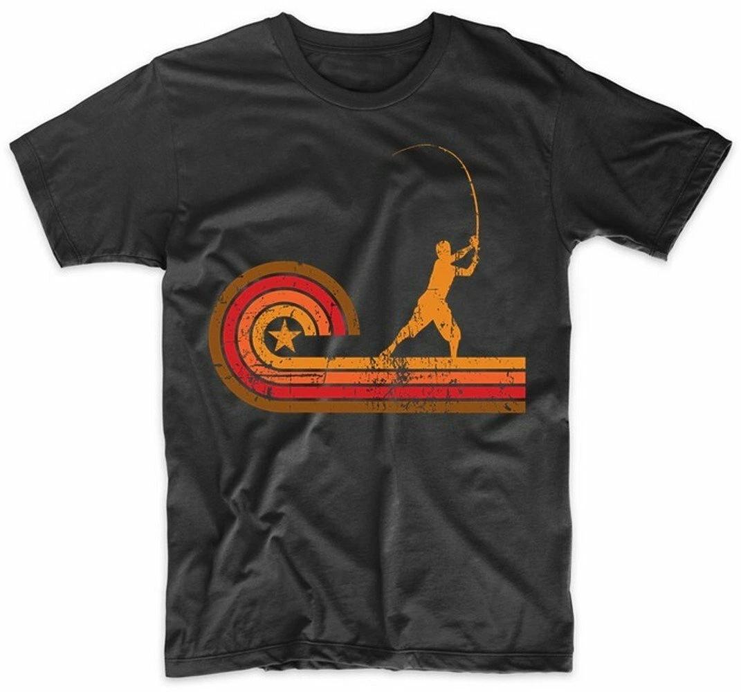 Men s Fishing Shirt - Retro Style Fisherman Silhouette Fishing T-Shirt S