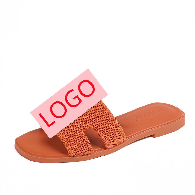 

Тапочки женская верхняя одежда 2025 новая летняя мода универсальные сандалии с плоским дном для пляжных путешествий с одним словом 43 оранжевый