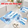 Personalized Erling Haaland 3Pcs Flannel Toilet Mat Set Custom Text Bathroom Rug Non Slip