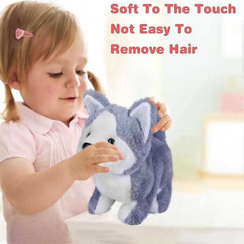 Plush Husky Dog Toy Puppy Electronic Interactive Pet Dog - Walking, Barking, Tail Wagging, Stretching Companion Animal For Kids (husky Dog)