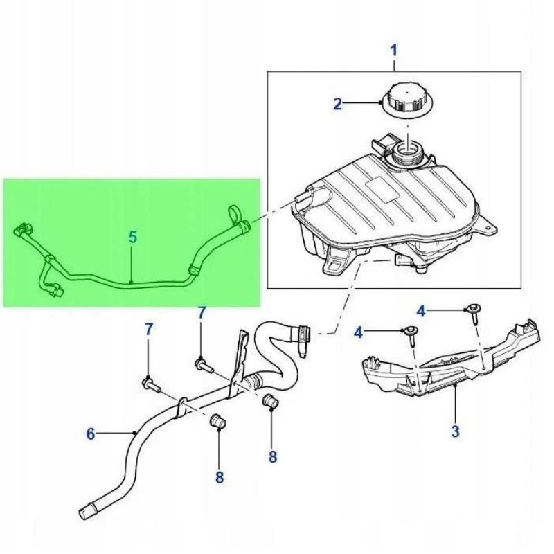 C2D6362 Engine Radiator Coolant Bleed Vent Hose Expansion Tank Bottle Overflow Pipe For JAGUAR XF XJ