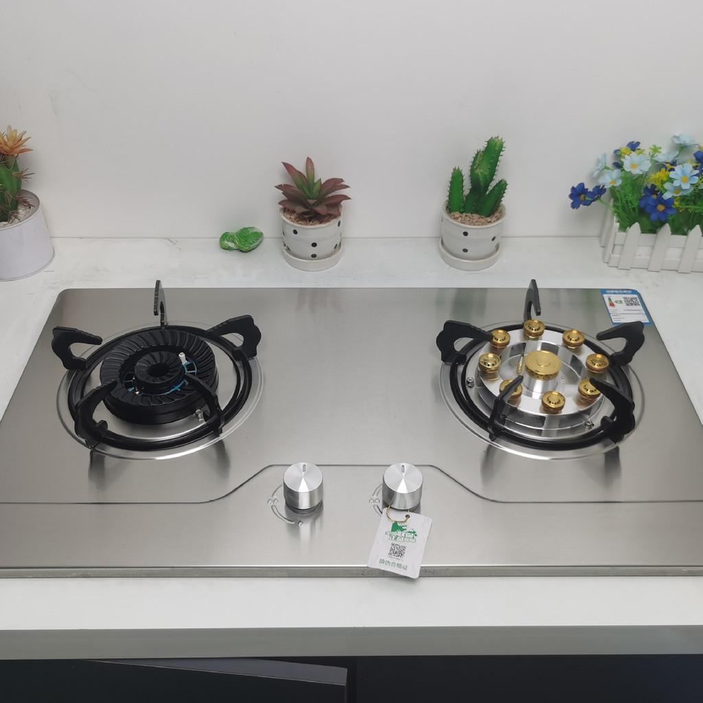 Nuovo Cucinino Domestico Doppio Fornello a Gas Cucina Cottura Fornello ad Alto Fuoco Pannello in Acciaio Inossidabile Piano Cottura a Gas da Incasso