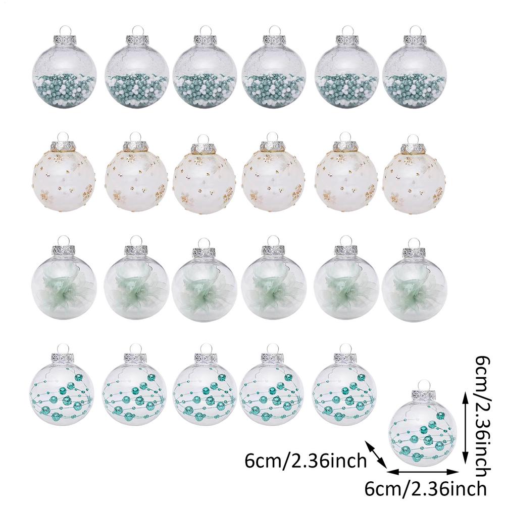 Christmas Ball Ornaments 24 Pieces Clear Christmas Balls Holiday Decorations for Home Party Supplies Room Offices Dormitory