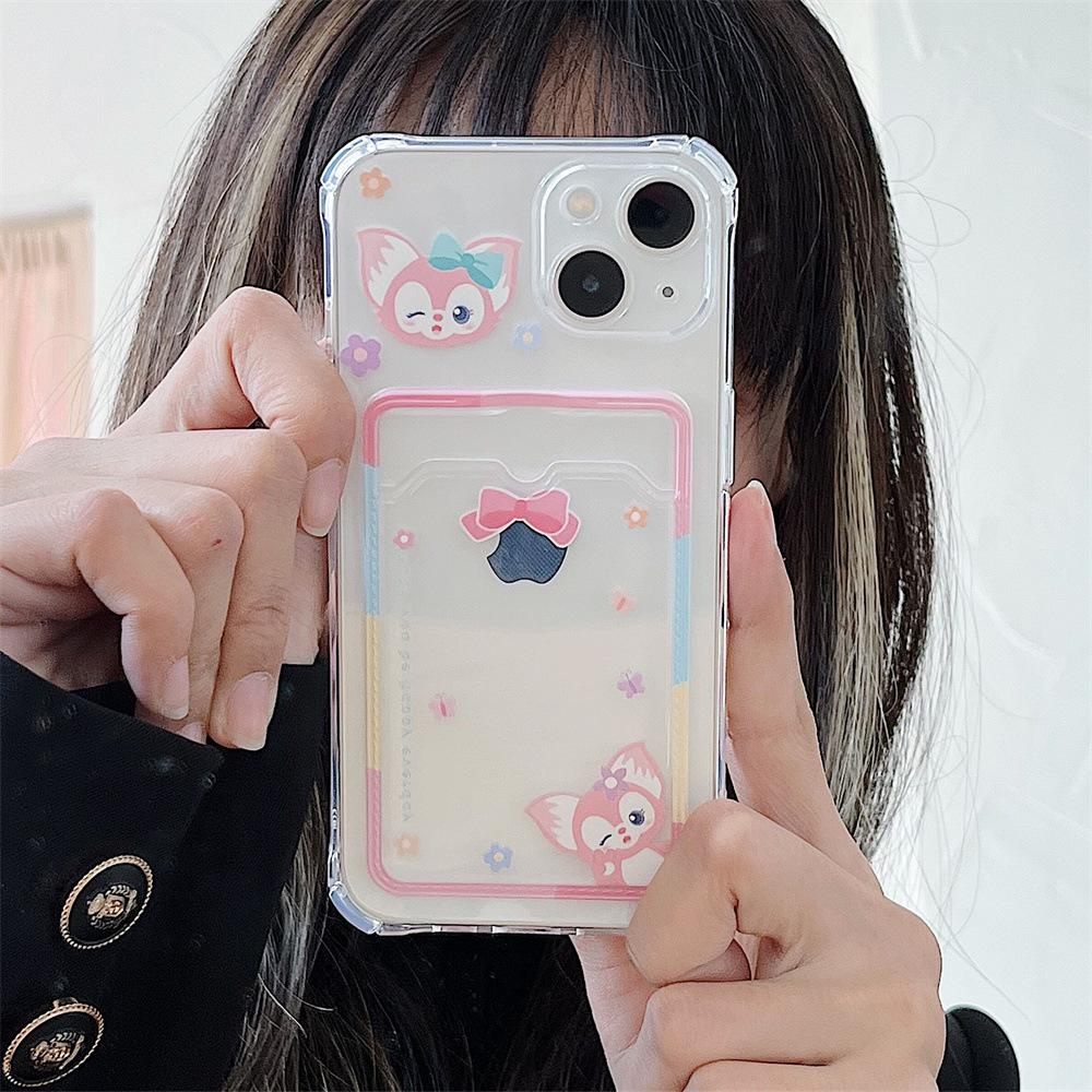 Pink Bear 16 Karten-Plug-in Apple iPhone 11/12 Pro Max Transparente Hülle, passend für 13/14/XR