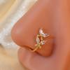 1-piece Set of Women's Fashionable Synthetic Zircon Twin Butterfly Shaped U-shaped Nose Clip Without Perforation