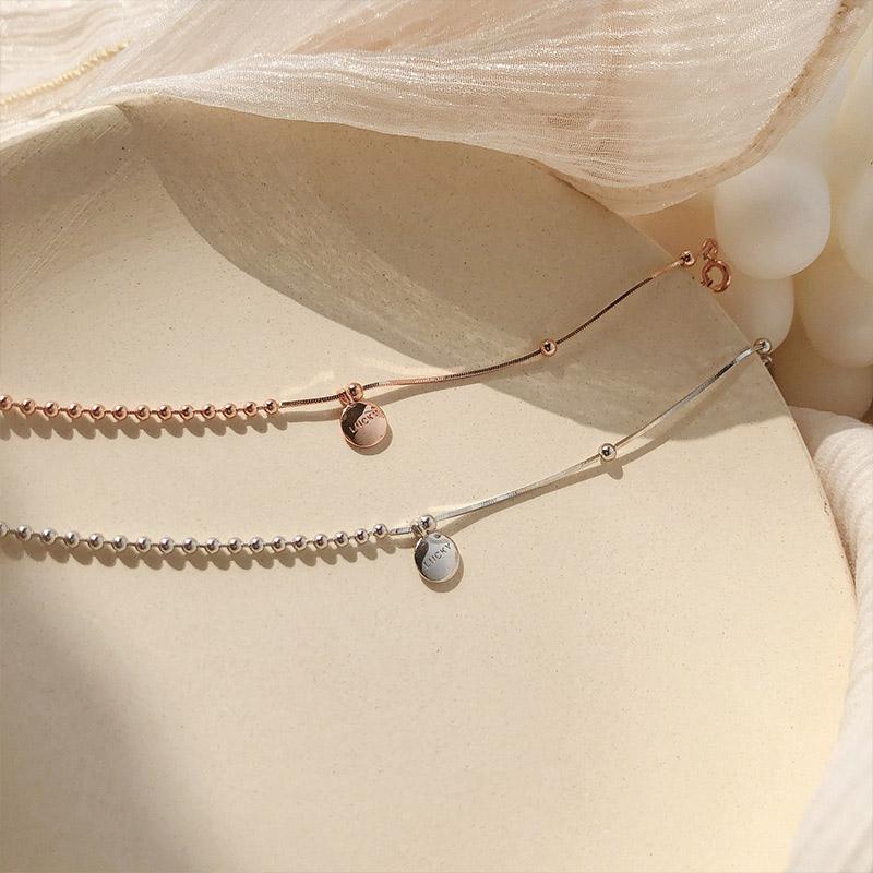 925 Sterling Silver Beads Bracelet & Bangle Adjustable Lucky Bracelet Women Fine Jewelry Accessories