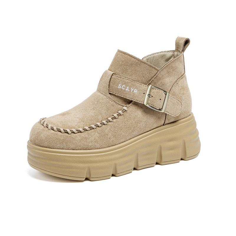 New Women's Shoes, Retro Thick-soled Height-increasing Casual Shoes, Versatile Women's Boots