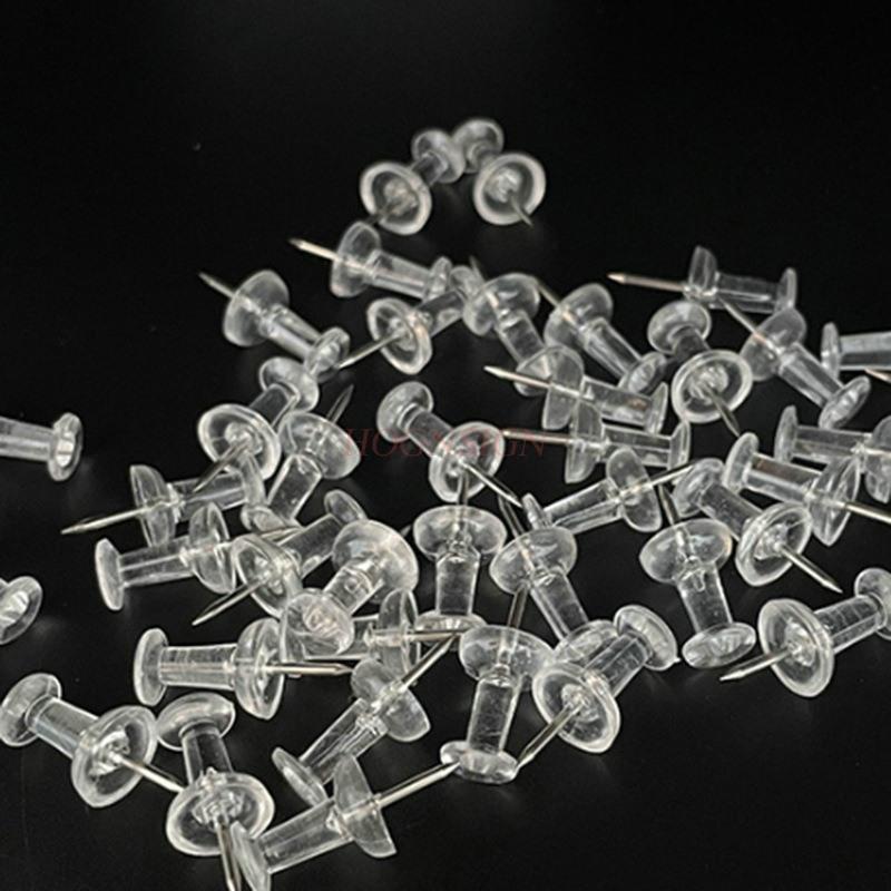 200pc Transparent H-shaped Nail, Push Pin, Stainless Steel Manual Pin, Wooden Board Nail, Photo, Wall Felt, Wall Decoration