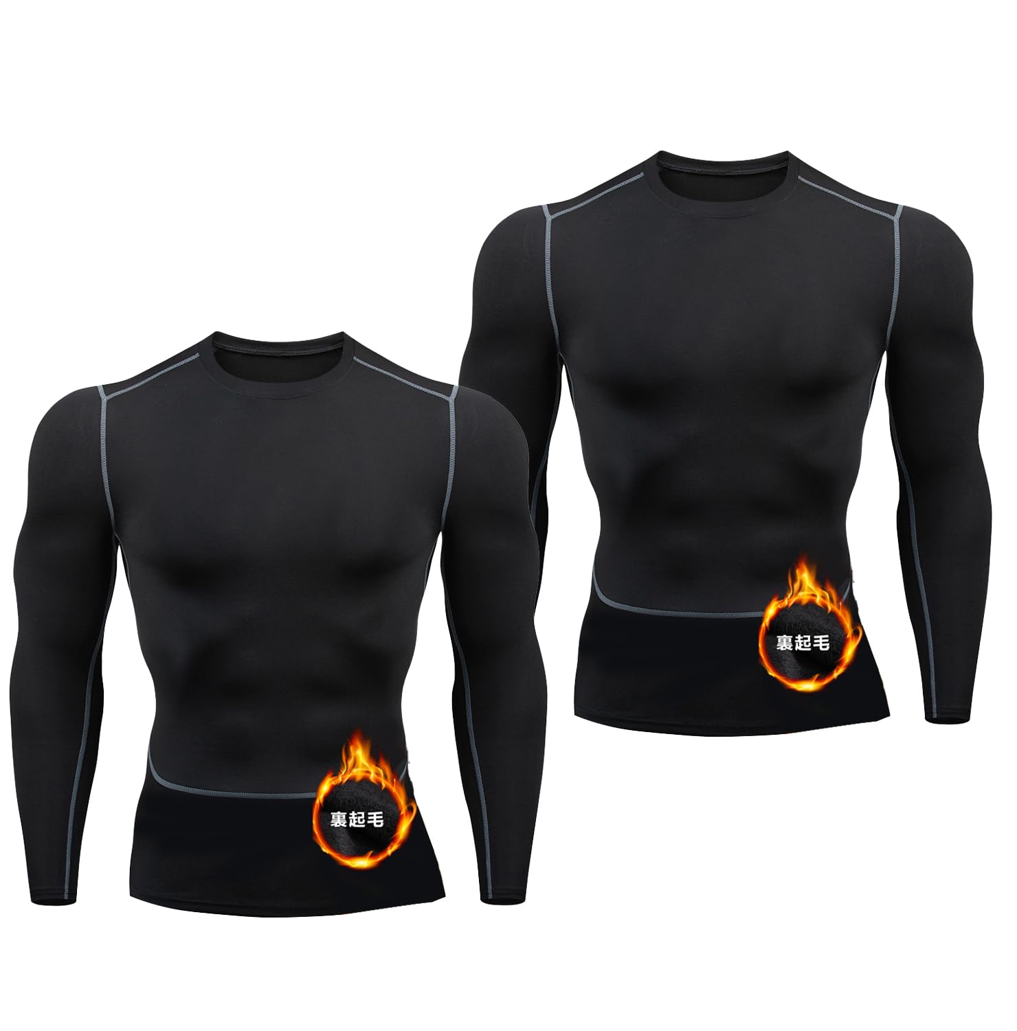 

XiXiV Спортивное нижнее белье с длинным рукавом для осени и термобелье и компрессионный лонгслив Идеально для улицы и альпинизма мужское (2-Pack)