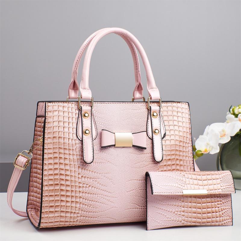 Handbag European and American Atmospheric Styling Child and Mother Bag Crocodile Pattern Fashion Shoulder Bag Two-piece Set