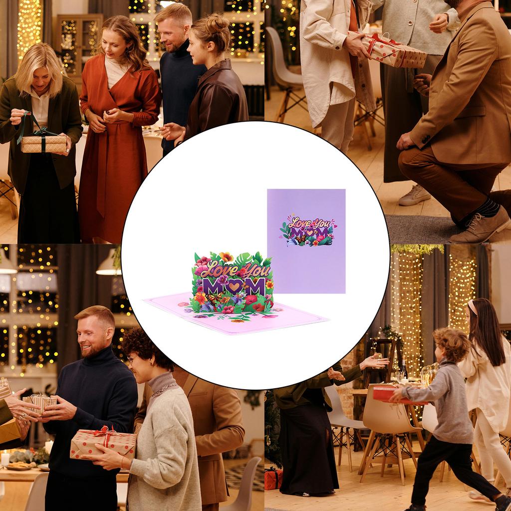 Handcrafted 3D Mother's Day Greeting Card Handmade 3D Card MOM Letter Greeting Card Mother's Day Paper Greeting Card