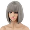 MERISIHAIR Short Straight Bob Synthetic Wigs with Bangs for Black Women Heat Resistant Wig for Cosplay Party Daily Hair