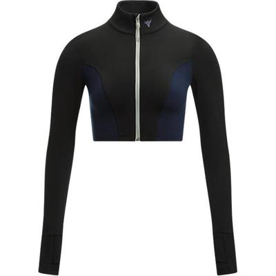 Project Rock Johnson Lets Go Short Slim Fit Training Long Sleeve Cropped Jacket Women Jackets Black 1380194-002