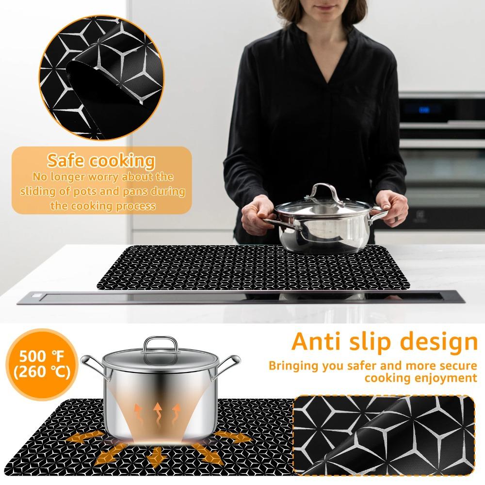Silicone Induction Cook-top Mat Non-Slip Induction Stove Top Mat Cook-top Protector  Glass Stove