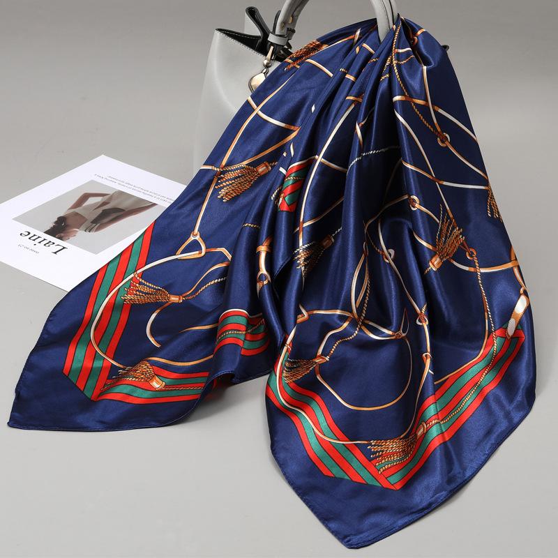 90 Square Scarves, Silk Scarves, Women's New Spring and Summer High-end Sense Versatile, Thin Scarves, Shawls Outside