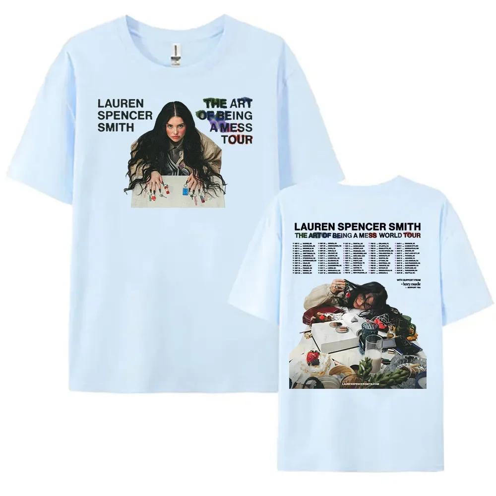 The Art Of Being A Mess Tour 2025 Tshirt Lauren Spencer Smith Graphic Tshirt Cotton Short Sleeve Female T Shirt Summer Soft Tee