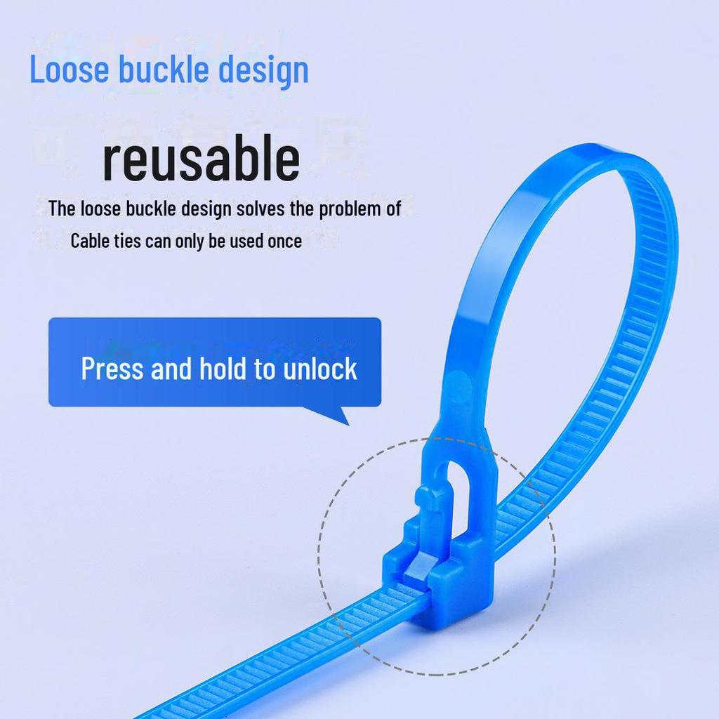 Reusable Retractable Nylon Cable Tie with Buckle - 4x150mm