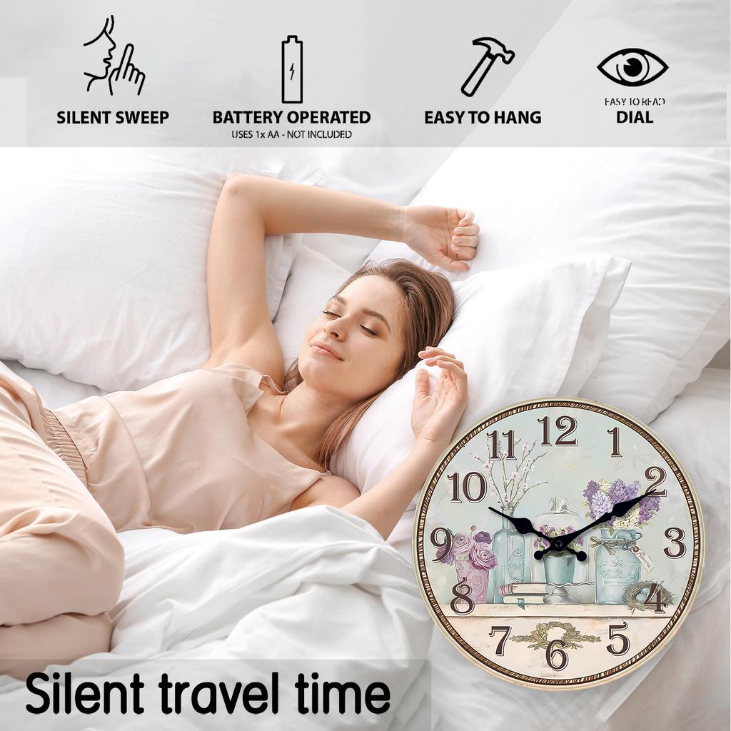 [10-14Inch] High-Quality 1 High-Quality Wooden High-Quality Patterned High-Quality Wall High-Quality Clock, High-Quality Silent High-Quality Running