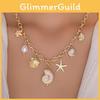 Naturligt Snäckskal Hänge Halsband För Kvinnor Med Pärldetaljer Sommar Accessoar