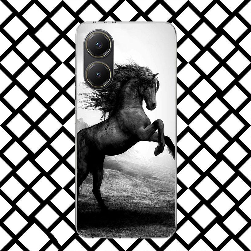Black Horse Galloping Phone Case for Xiaomi Poco F7 Ultra X7 X6 X5 Pro X4 Gt M8 M7 Redmi 15 15C 13 13C 12 12C Soft Cover Fundas
