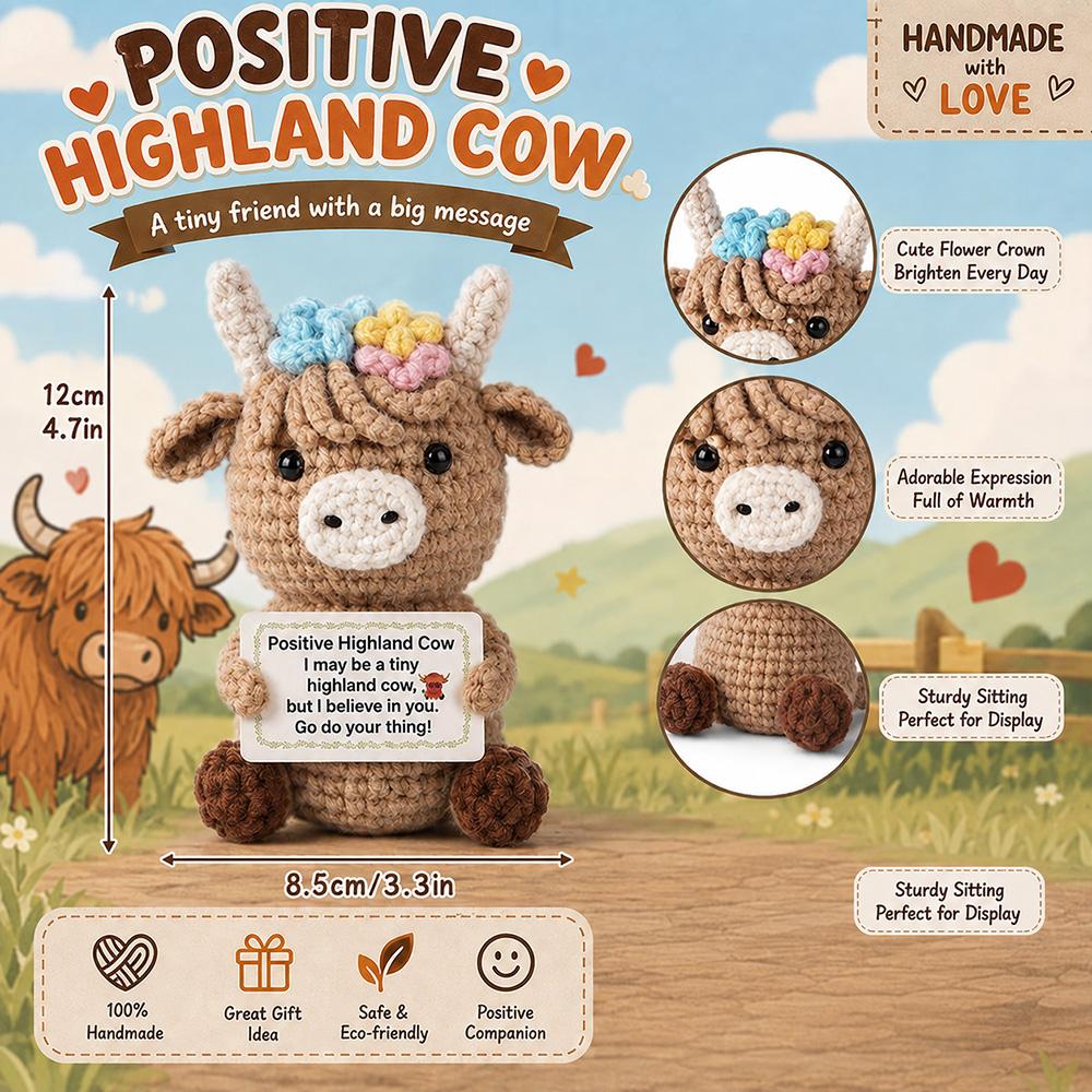 Positive Energy Crochet Doll Pocket Hug Handmade Knitted Plush Potato Plant Avocado Bee Turtle Duck Funny Emotional Support Gift