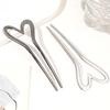 Korean Metal U Shape Love Heart Hair Pins for Women Girls Silver Gold Color Hairwear Simple Heart Shaped Hair Sticks Accessories