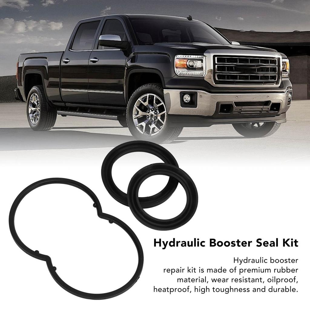 3 Pcs Hydraulic Booster Repair Kit Rubber Black Hydraulic Booster Rebuild Seal Kit Replacement for Ford