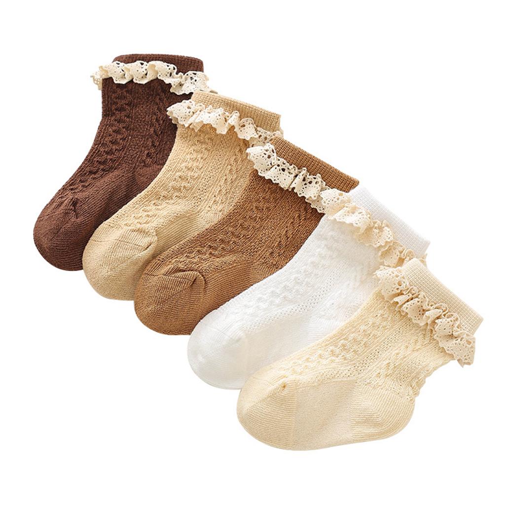 Citgeett Toddler Baby Girls Princess Socks Spring Autumn Lace Trim Socks for Party, Wedding, Photography