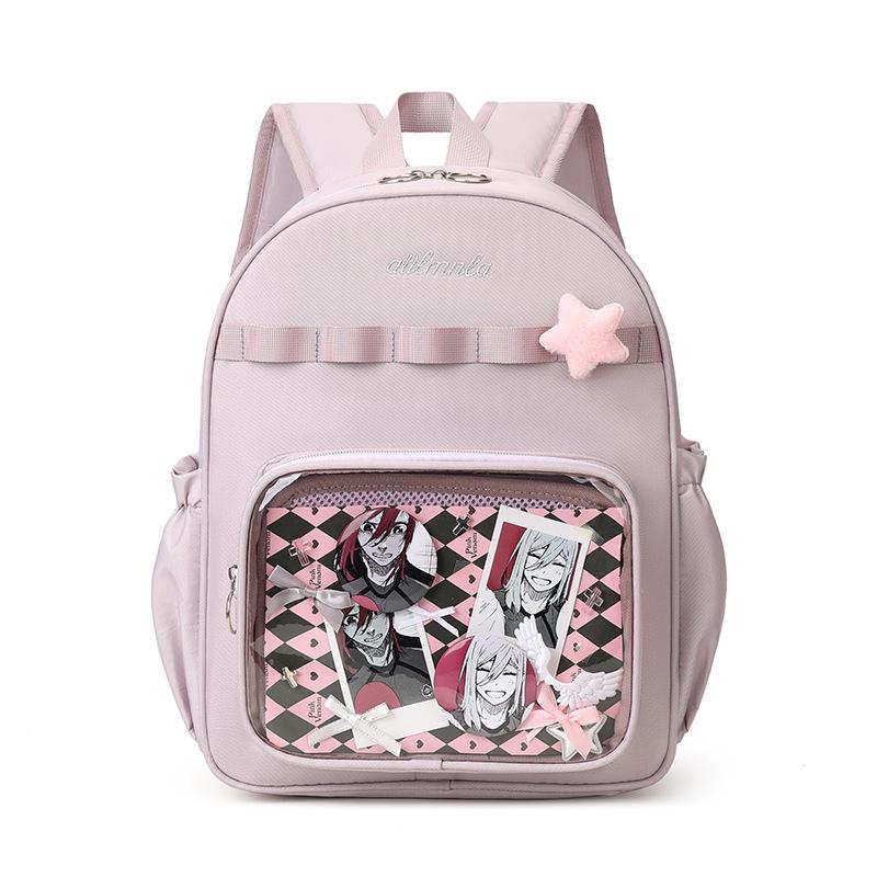 Transparent layer backpack women's 2025 new pain bag, small food, high value, junior high school backpack, large-capacity schoolbag
