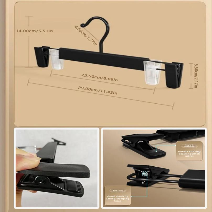 5PCS Pants Hanger Adjustable Clips Space Saving Anti-Slip Metal Rack Women's Skirt Clothes Organizer Socks Lingerie Racks