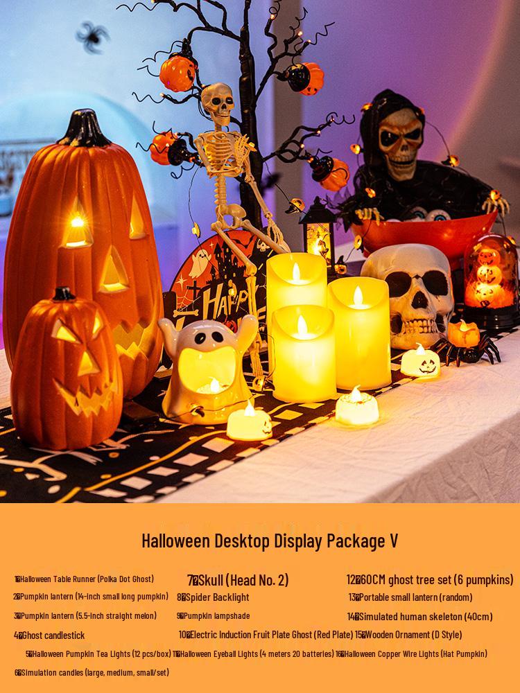 Halloween Glow-in-the-Dark Pumpkin Lantern Set for Party Decorations