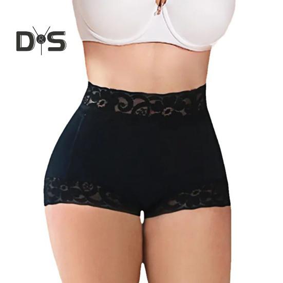 

Женские утягивающие трусы с высокой талией и контролем живота, эластичные, большого размера, для стройной фигуры, с кружевным поясом, со стальными косточками, утягивающие бедра L чёрный