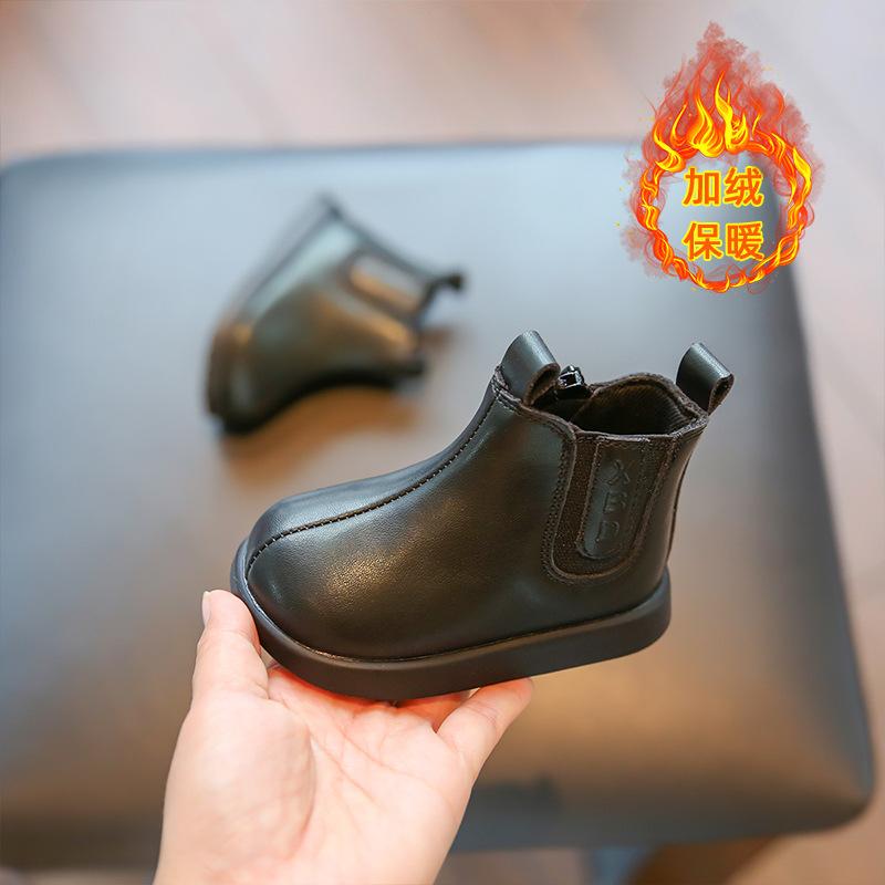 

Autumn and winter high-top soft-soled non-slip single shoes 1-2--3 years old girls versatile foreign Martin boots girls toddler shoes 25
