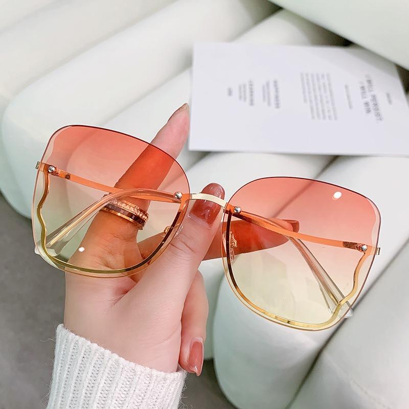New Trend Frameless Cut Edge Sunglasses Fashion Women's Butterfly Shaped Eyeglasses Personalized And Cool Pography Shades