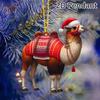 2D Acrylic Christmas Animal Pendants Horse Cat Dog Xmas Tree Drop Ornaments Decorations Christmas Eve Hangings Party Supplies
