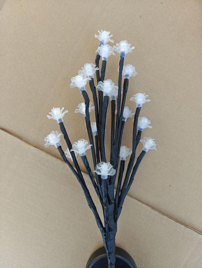 Solar Cherry Blossom Waterproof Outdoor Branch Lawn Lights, Warm Decorative Courtyard Lights for Holidays