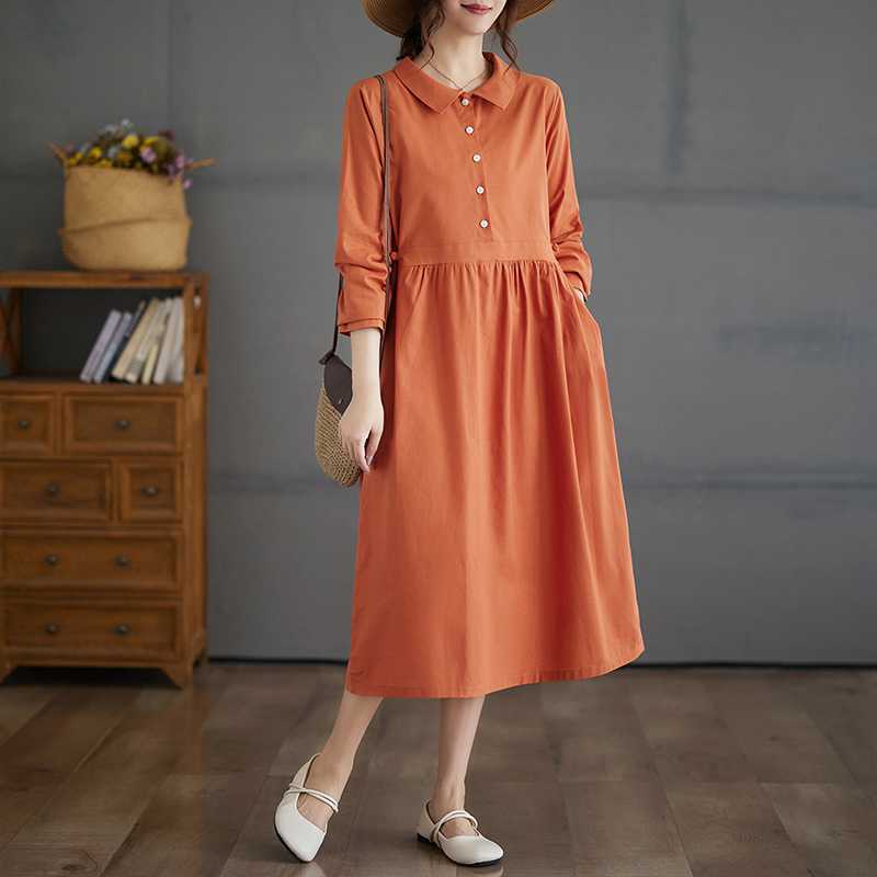 

Пуловер с длинным рукавом, средней длины, однотонное платье M