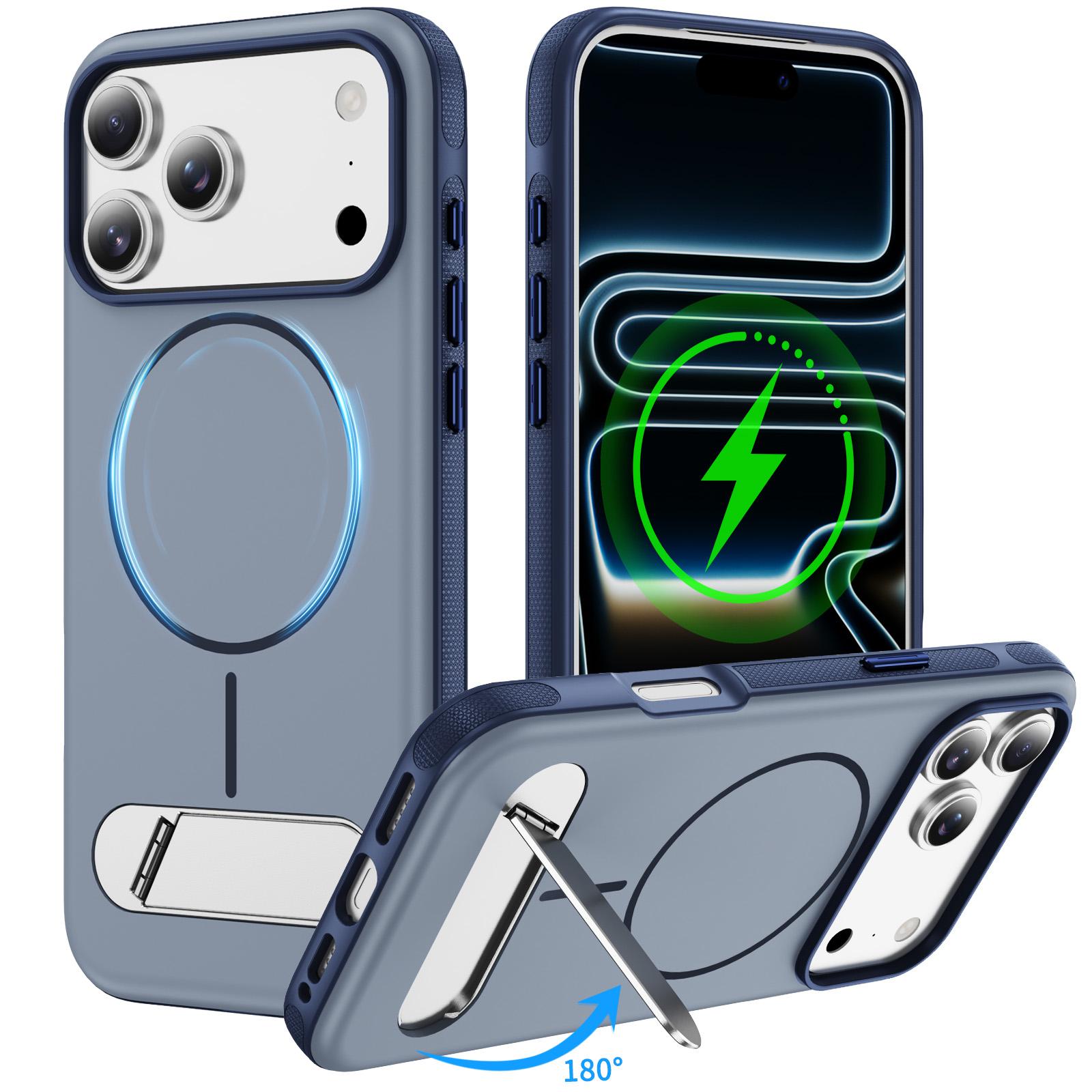 

Matte Metal Bracket For Magsafe Case For iPhone 17 Air 16 15 14 13 12 11 Pro Max Plus X XS XR 7 8 Wireless Charging Cover iPhone17