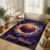 Fantasy Magic Theme Crystal Velvet Rug Personalized Custom Name Text Soft Floor Mat Home Decor