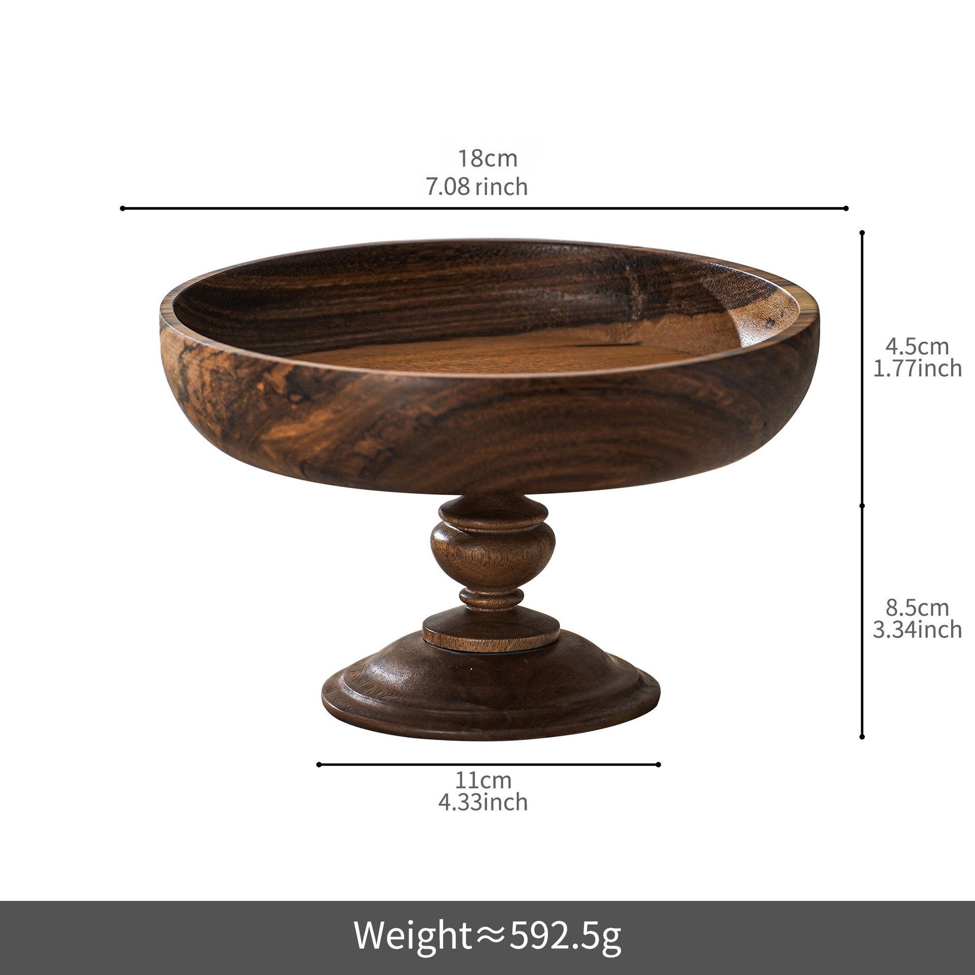 Solid Wood High Footed Fruit Plate Bread Plate Pastry Plates Display Tray Dim Sum Dish Snack Bowl Cake Stand Dessert Bowl