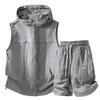 Sommer Herren Sets Mode Lässig Schnelltrocknend Atmungsaktiv Weste Shorts Anzüge Männliche Ärmellose Jacke Shorts