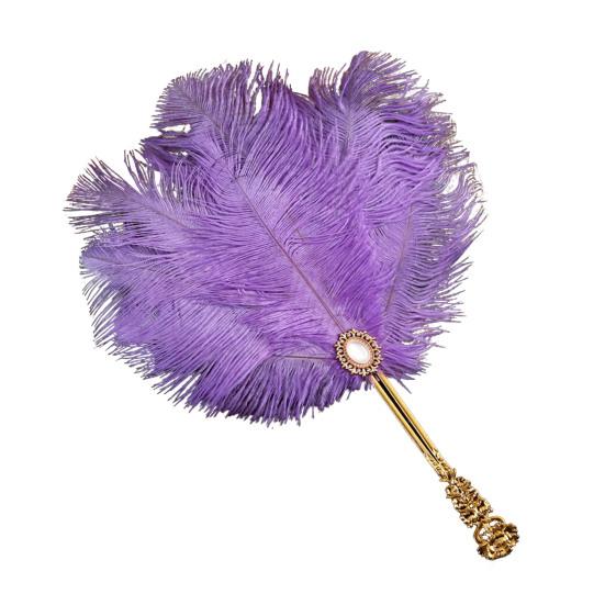 

Fan Classical Dance Training Fan Simulated Feather with High-Rebound Silk Surface Thickened Bamboo Ribs Fan